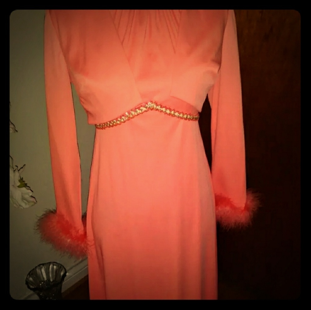 Vintage 1970s Glam Dress & Shrug size 6